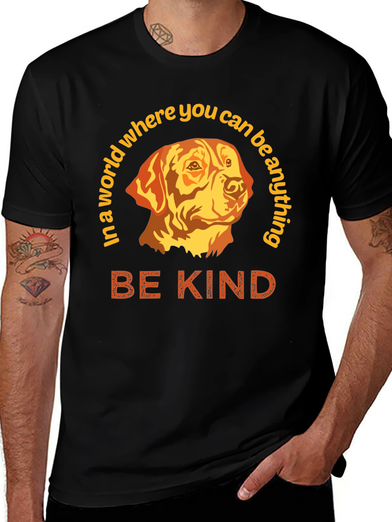 Be Kind Dog Graphic T-Shirt - Inspirational Tee