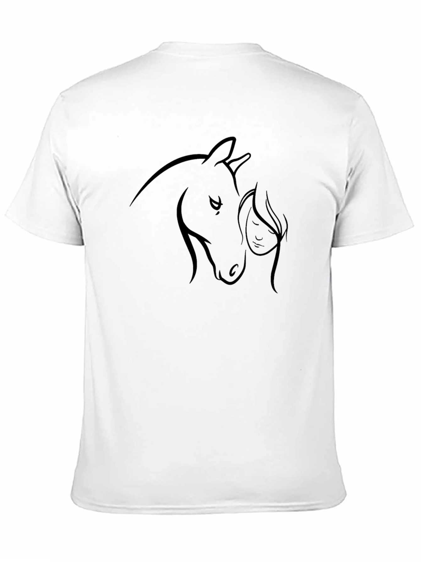 Horse and Woman Line Art Graphic Tee