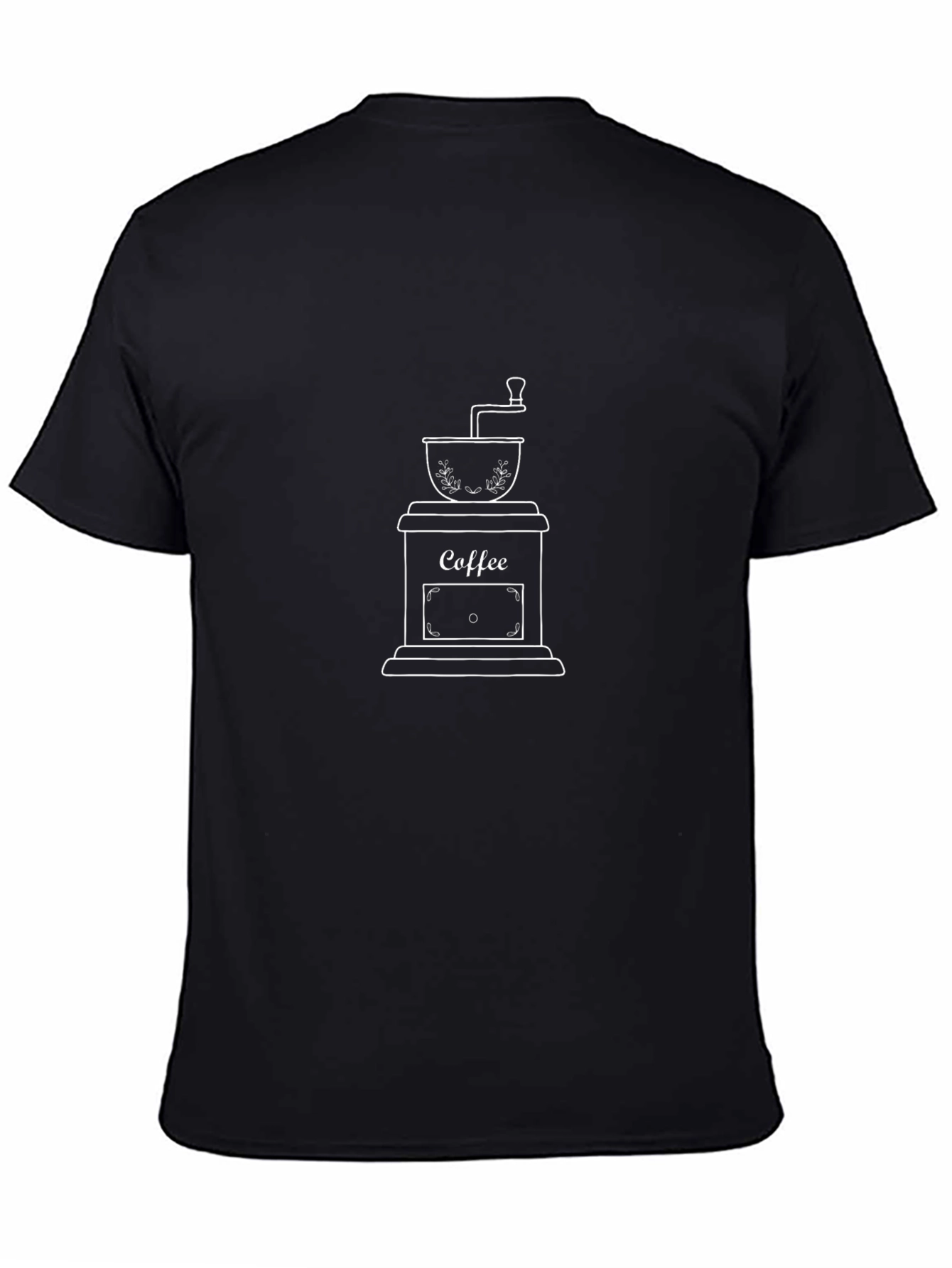 Coffee Grinder Graphic Tee - Black Cotton T-Shirt