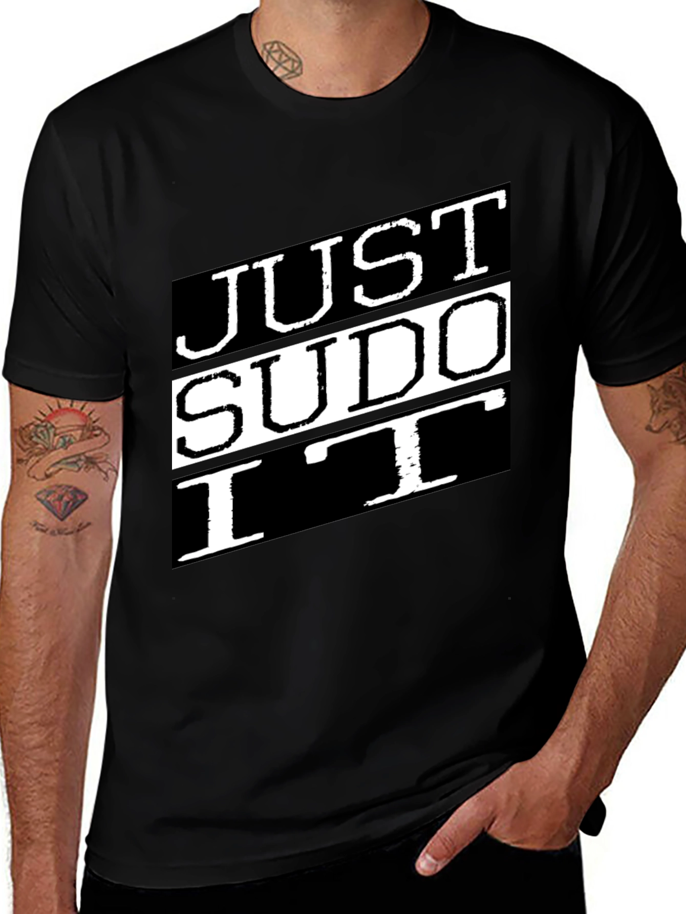 Just Sudo It Black T-Shirt Linux Command Tee