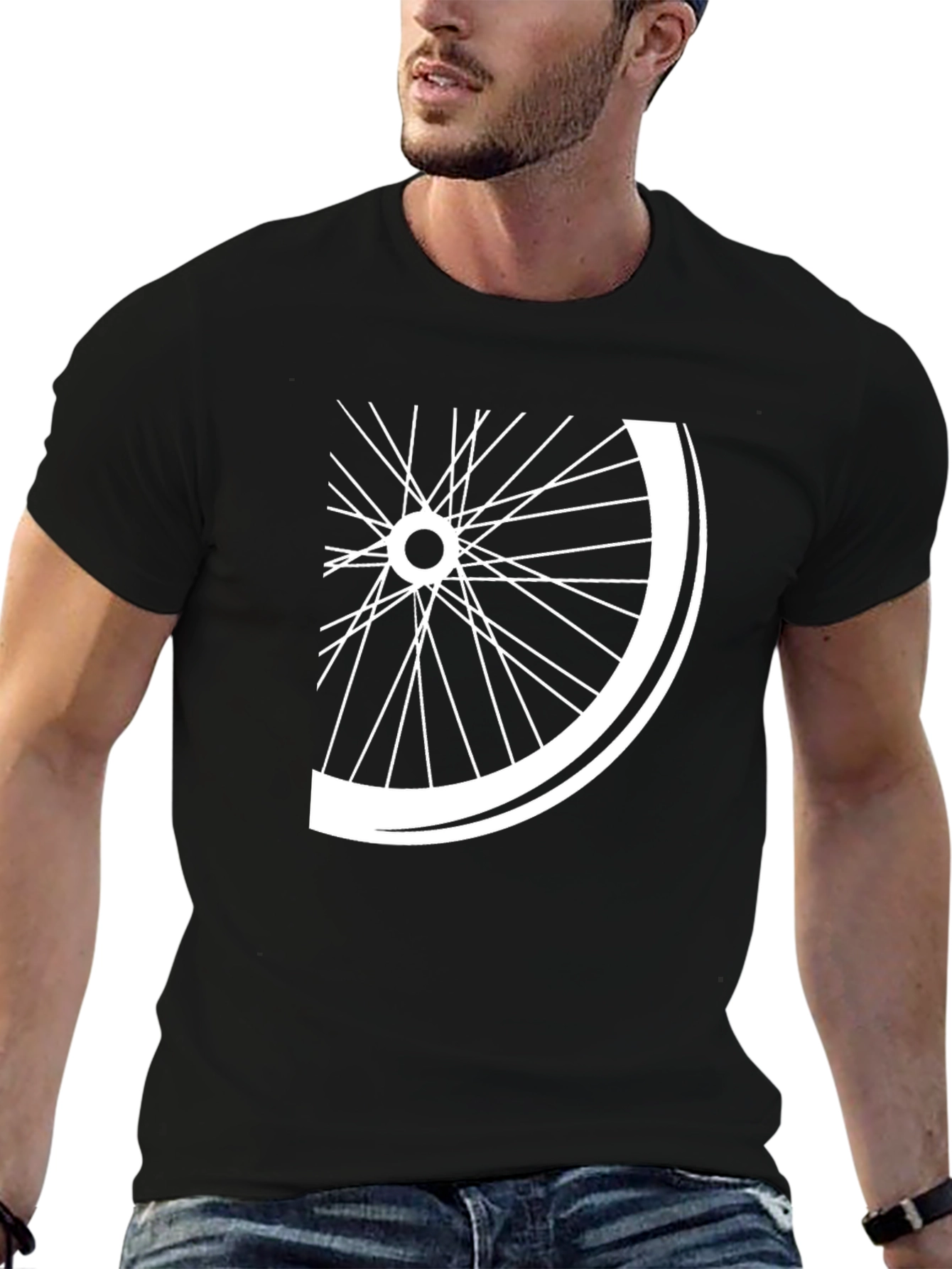 Bike Wheel Graphic Tee - Cool Casual Style