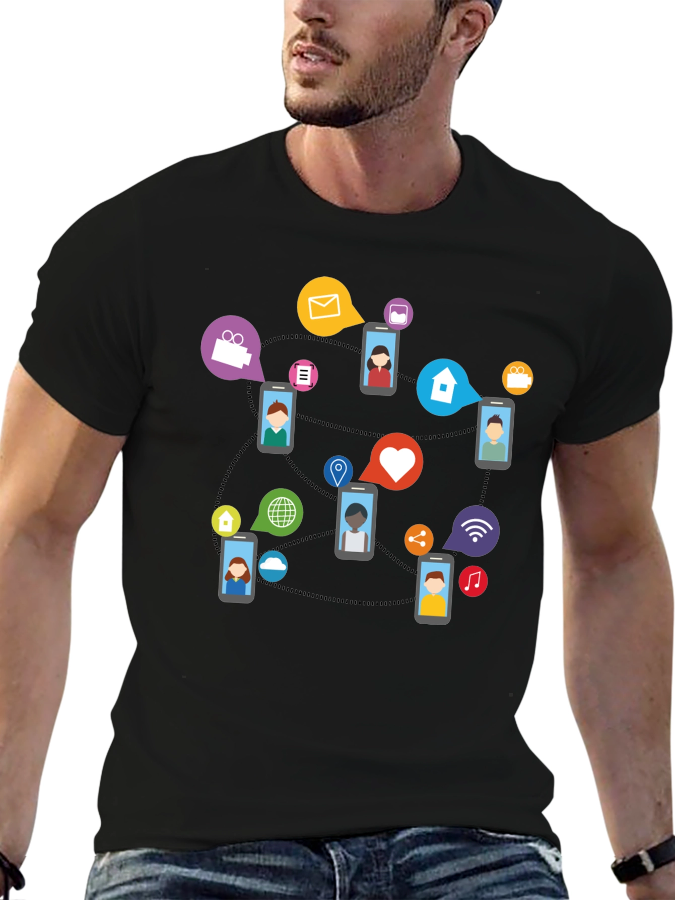 Social Network T-Shirt - Connected World Design