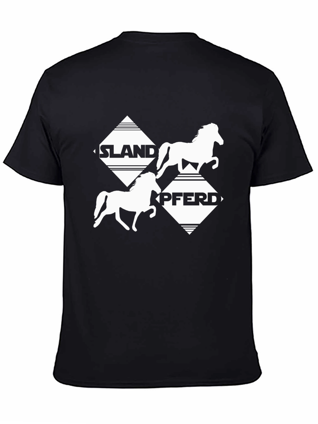 Islandpferd Graphic Tee - Black Cotton T-Shirt