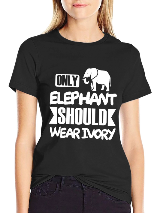 Elephant Ivory T-Shirt - Black Graphic Tee
