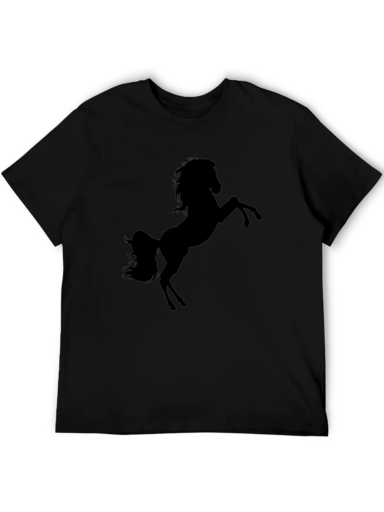 Black Horse Silhouette Graphic T-Shirt