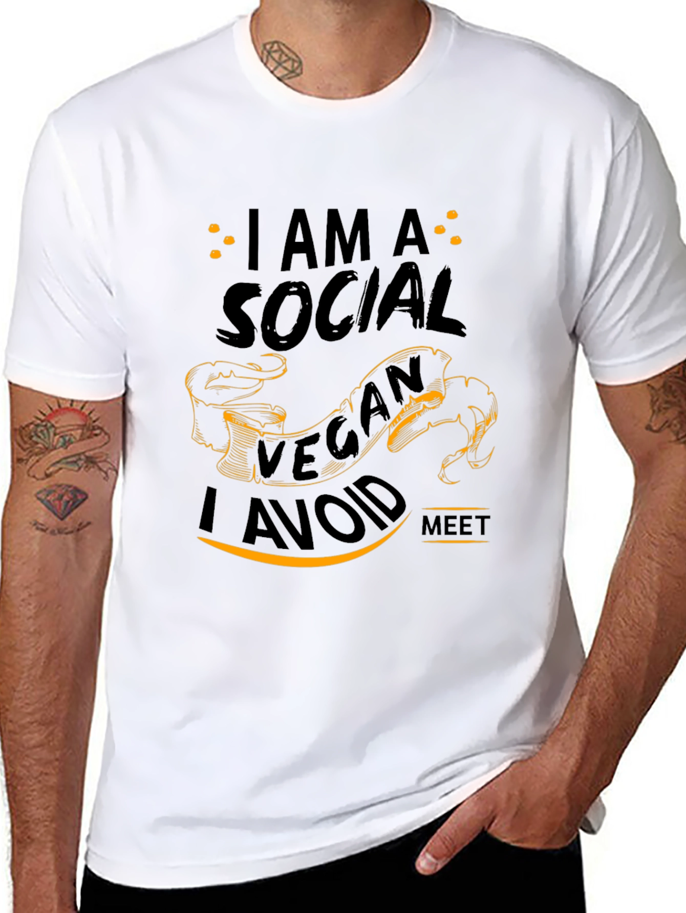 I am A Social Vegan I Avoid Meet T-Shirt