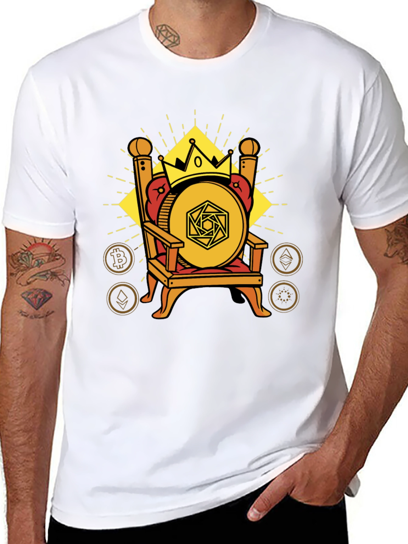 Crypto King T-Shirt - Bitcoin Throne Design