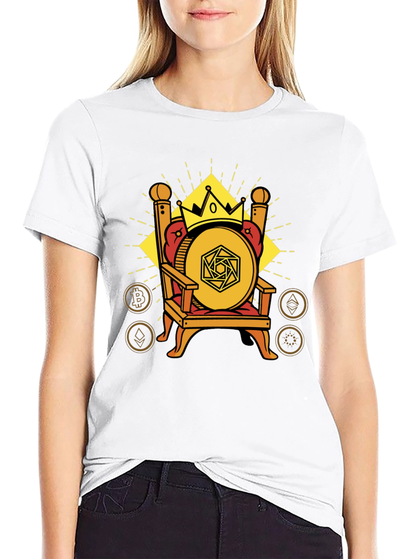 Crypto King T-Shirt - Bitcoin Throne Design