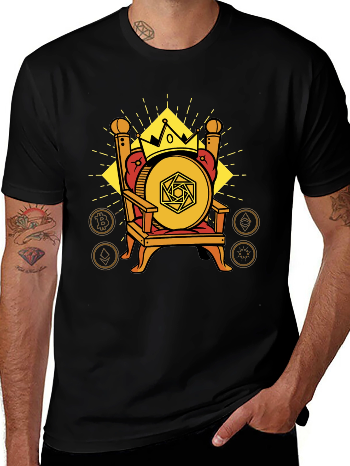 Crypto King T-Shirt - Bitcoin Throne Design