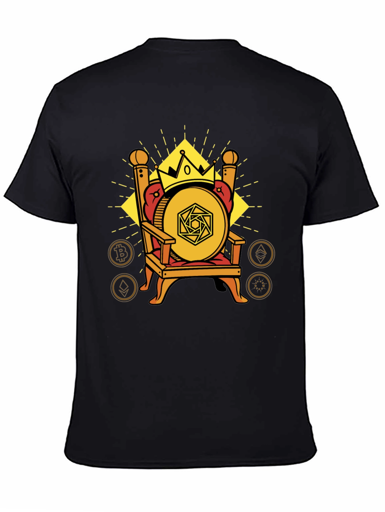 Crypto King T-Shirt - Bitcoin Throne Design