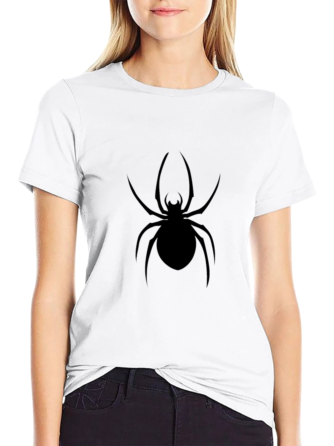 Black Spider Graphic Tee - Creepy Crawly Style