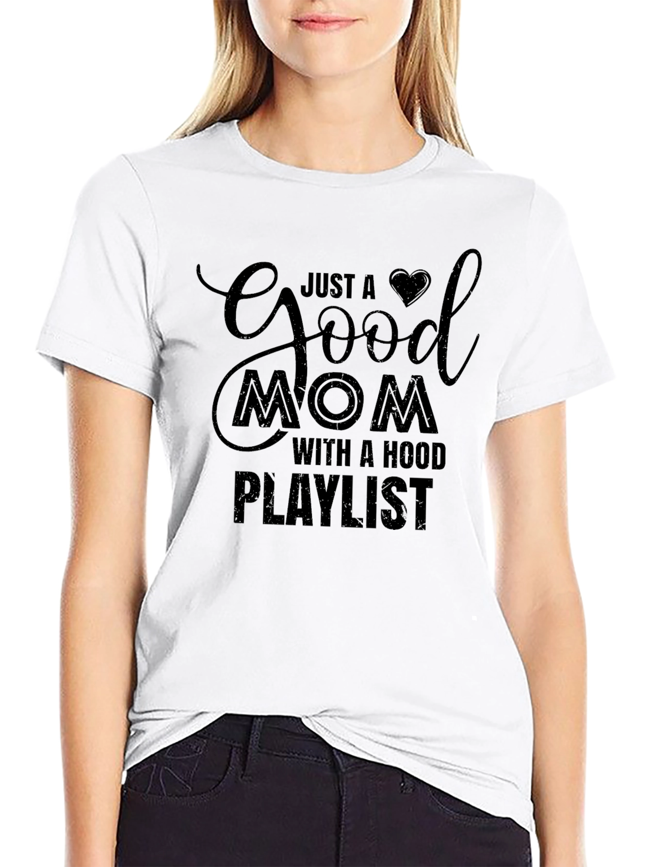 Good Mom with a Hood Playlist T-Shirt