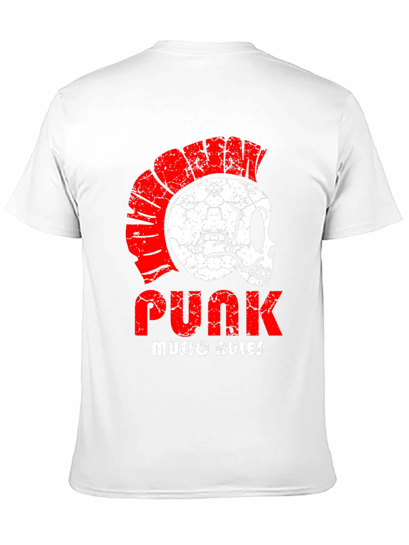 Punk Music Rules Skull T-Shirt