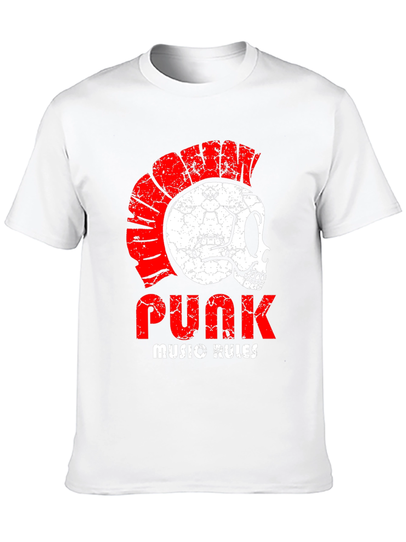 Punk Music Rules Skull T-Shirt