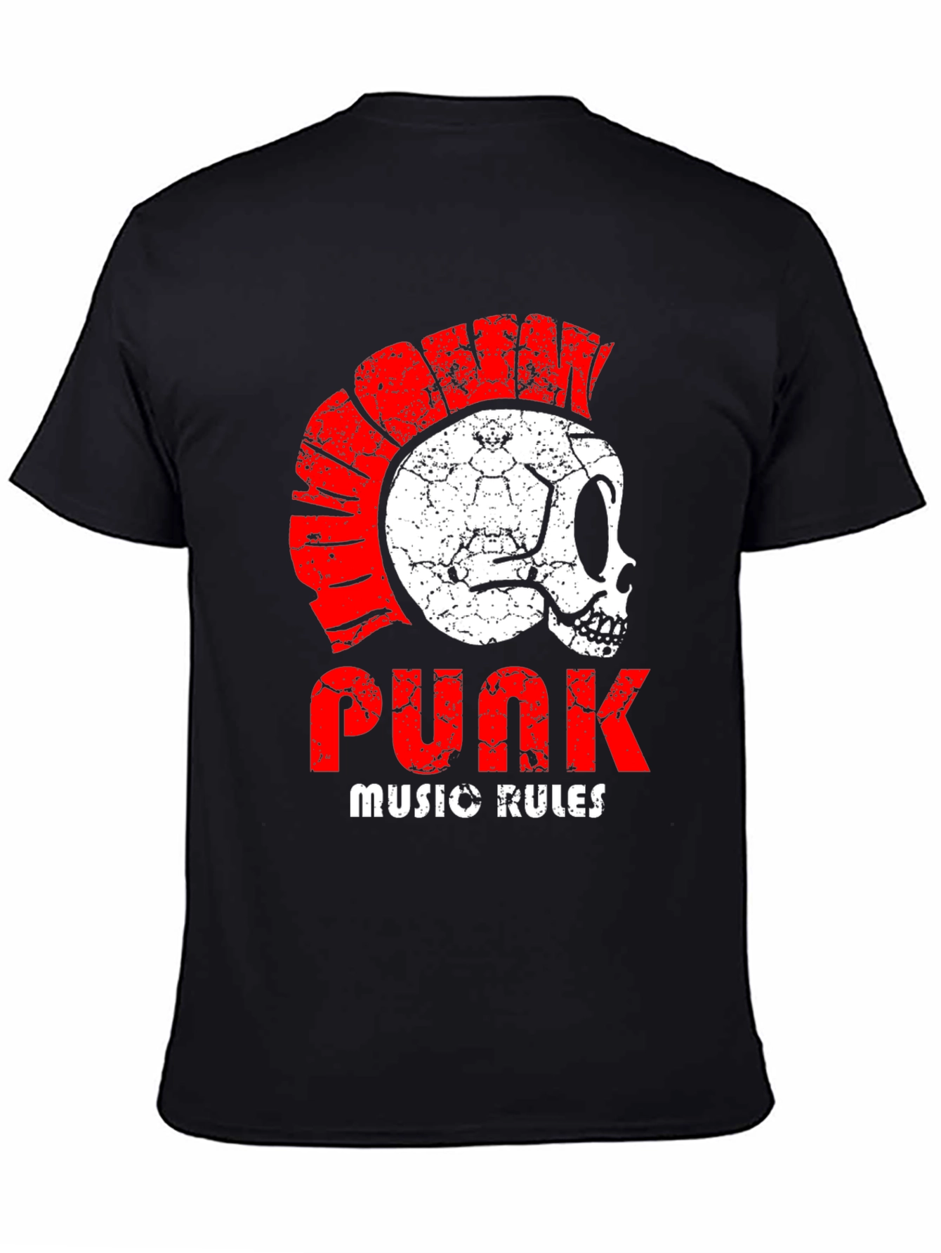 Punk Music Rules Skull T-Shirt