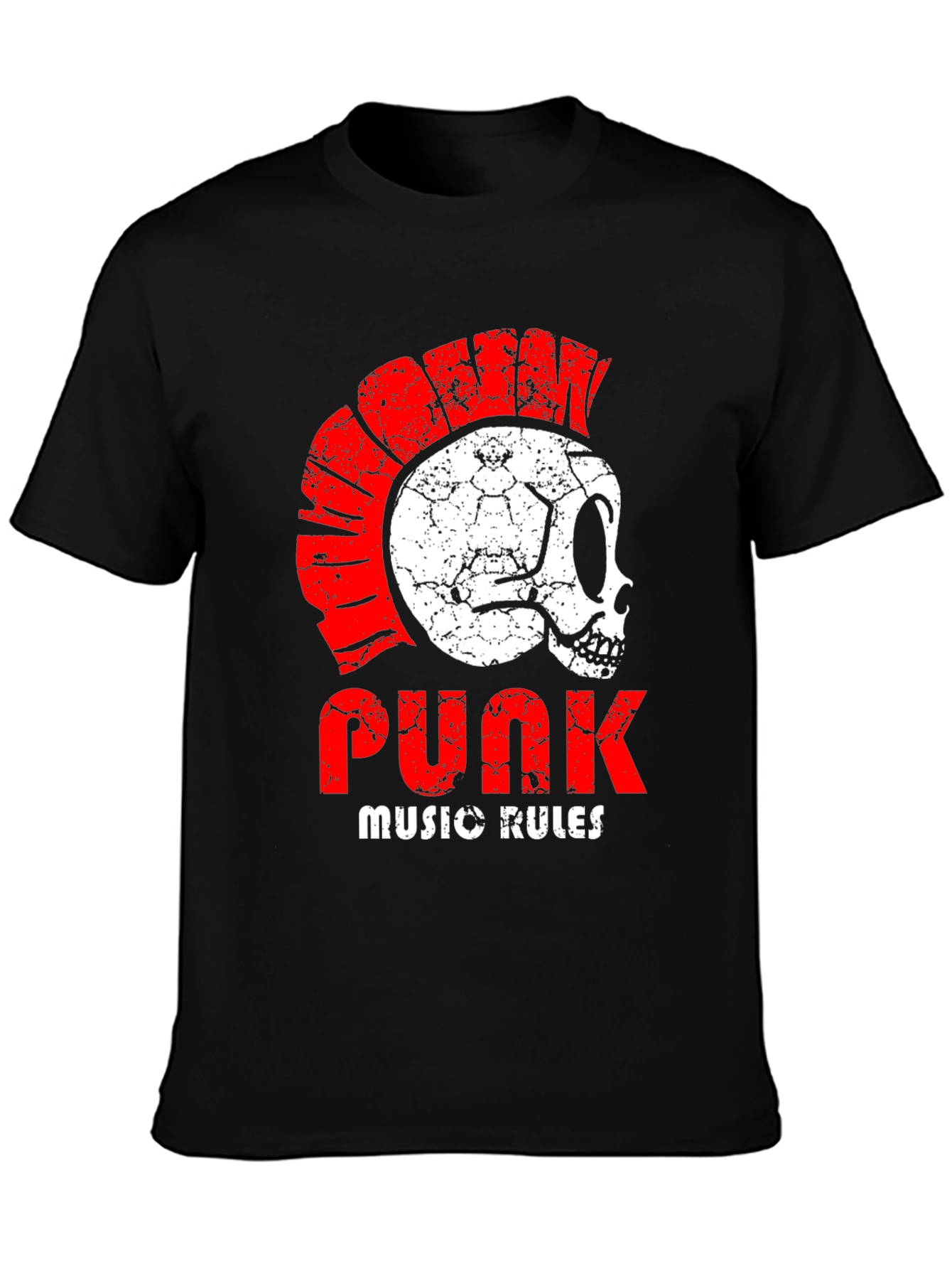 Punk Music Rules Skull T-Shirt