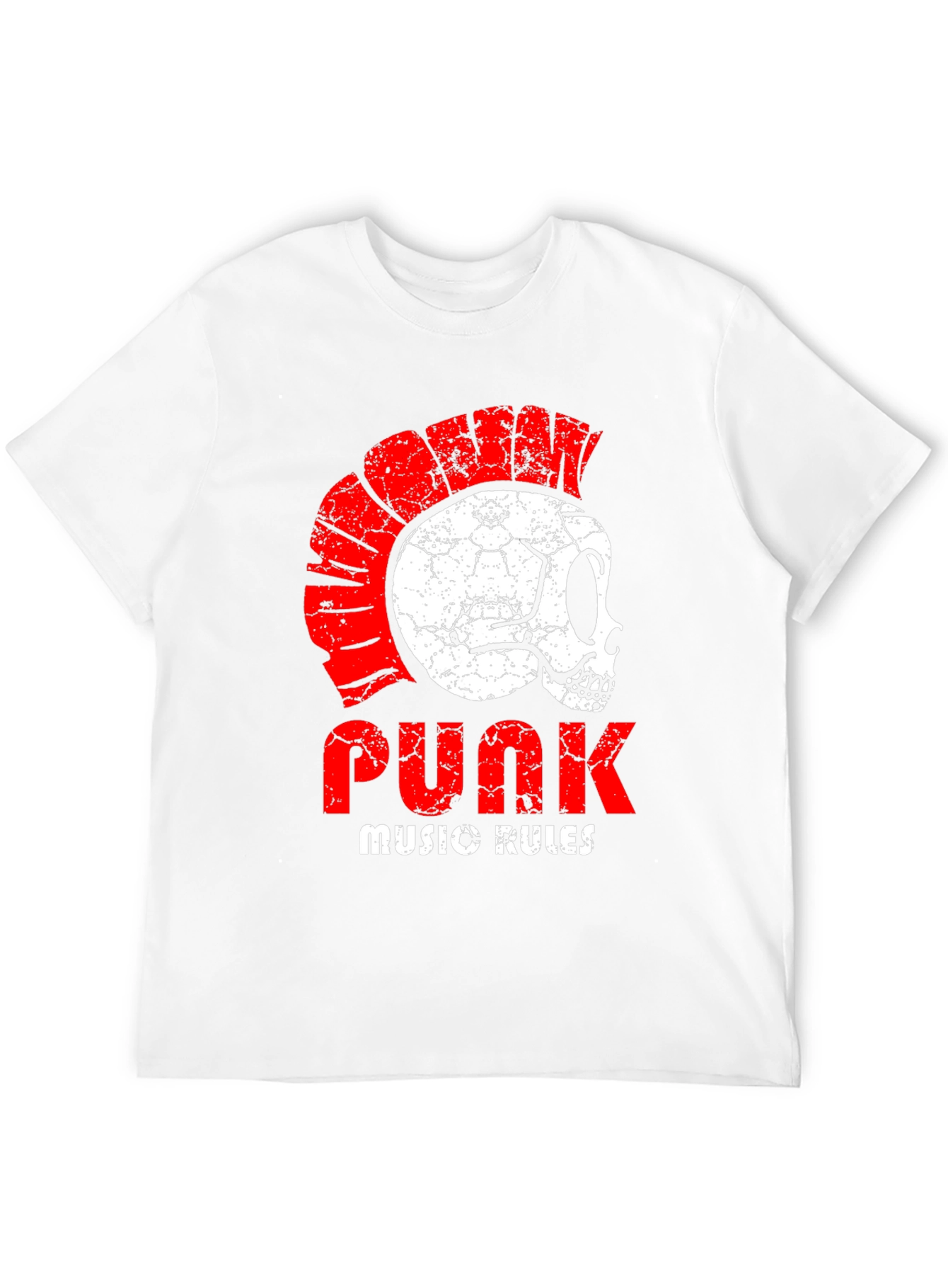 Punk Music Rules Skull T-Shirt