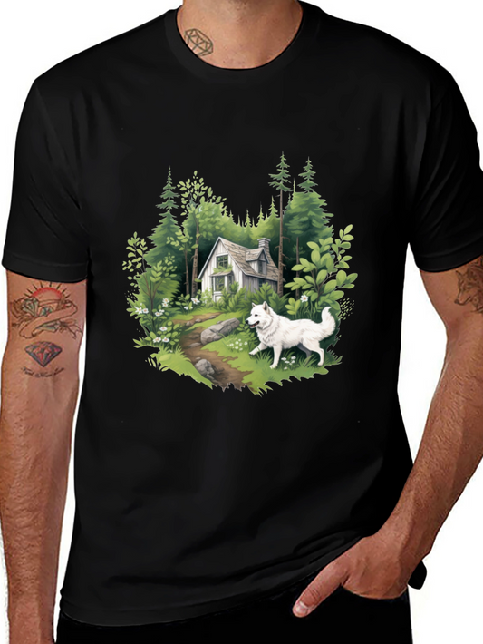 Cabin & Samoyed Graphic Tee