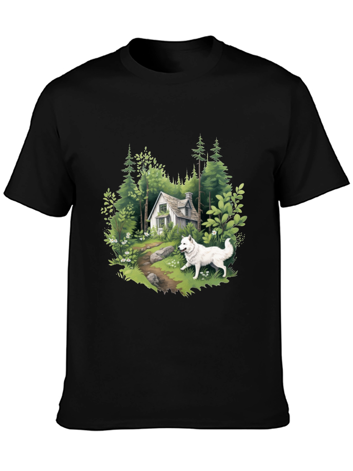 Cabin & Samoyed Graphic Tee