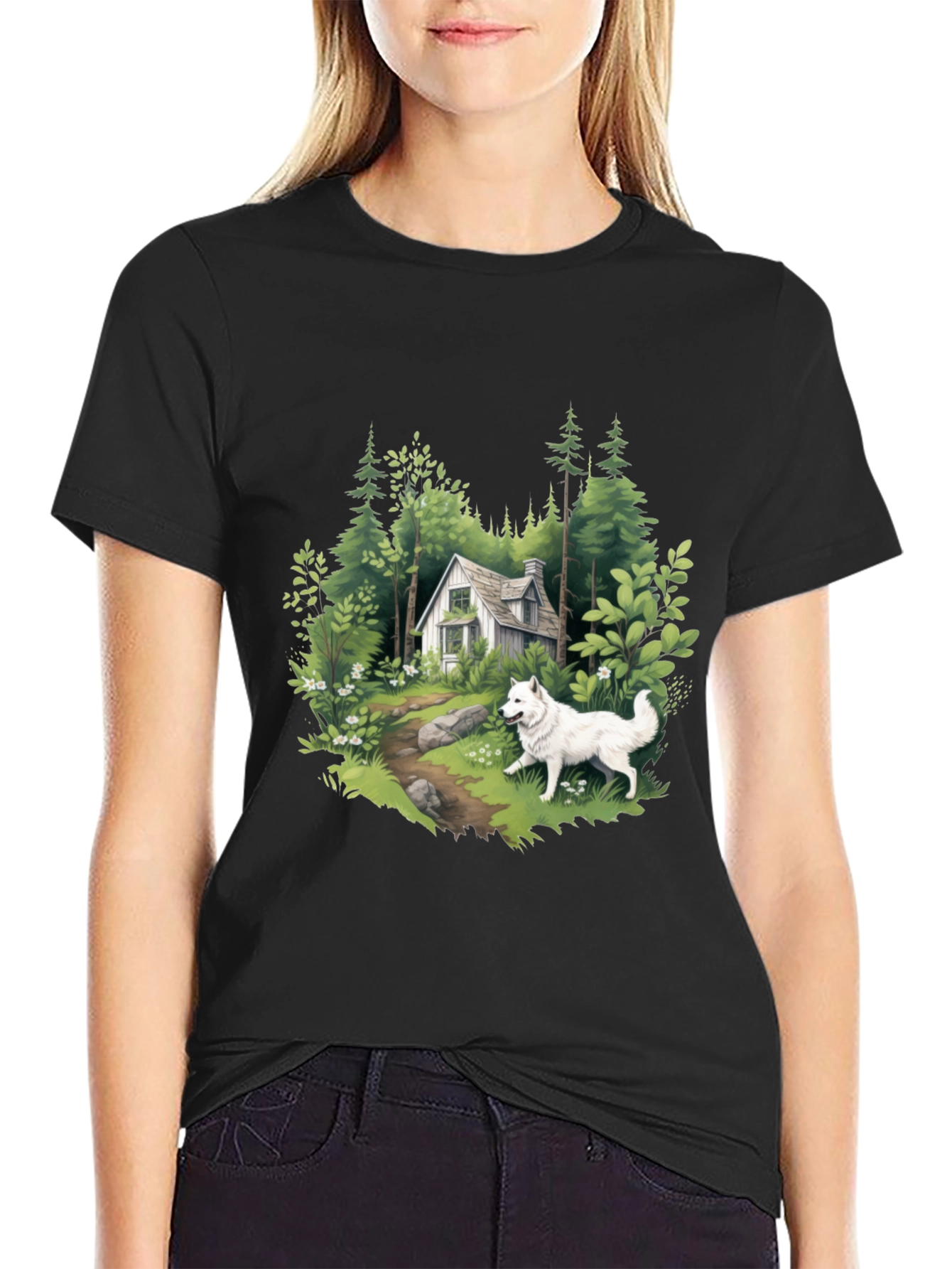 Cabin & Samoyed Graphic Tee