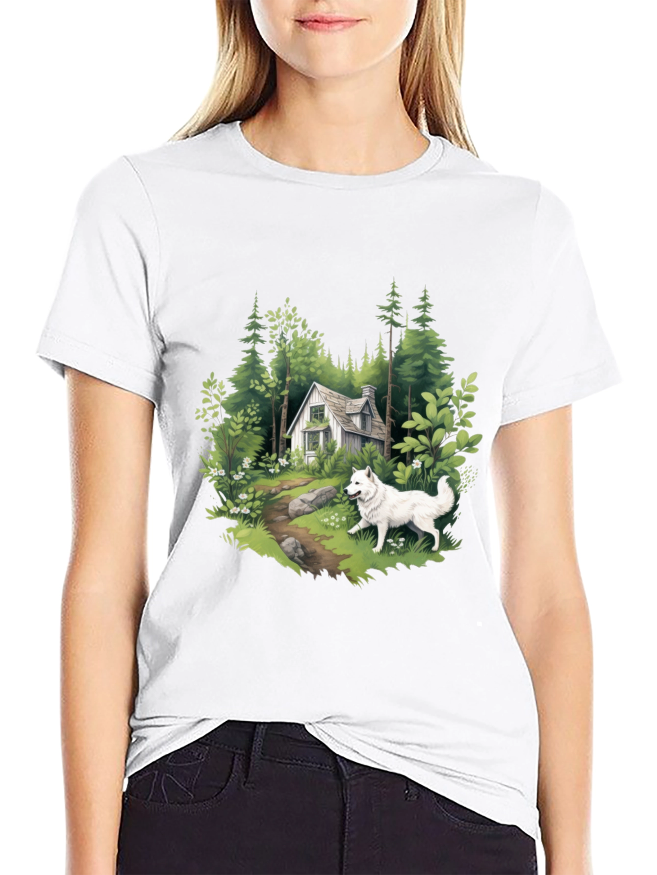 Cabin & Samoyed Graphic Tee