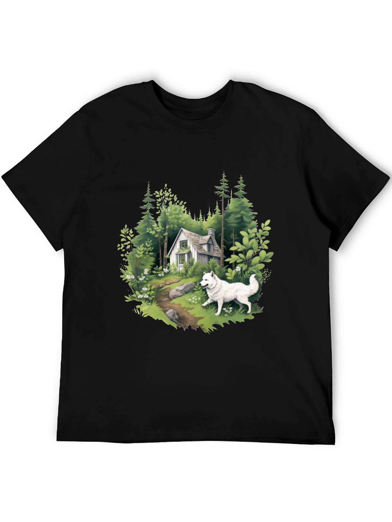 Cabin & Samoyed Graphic Tee