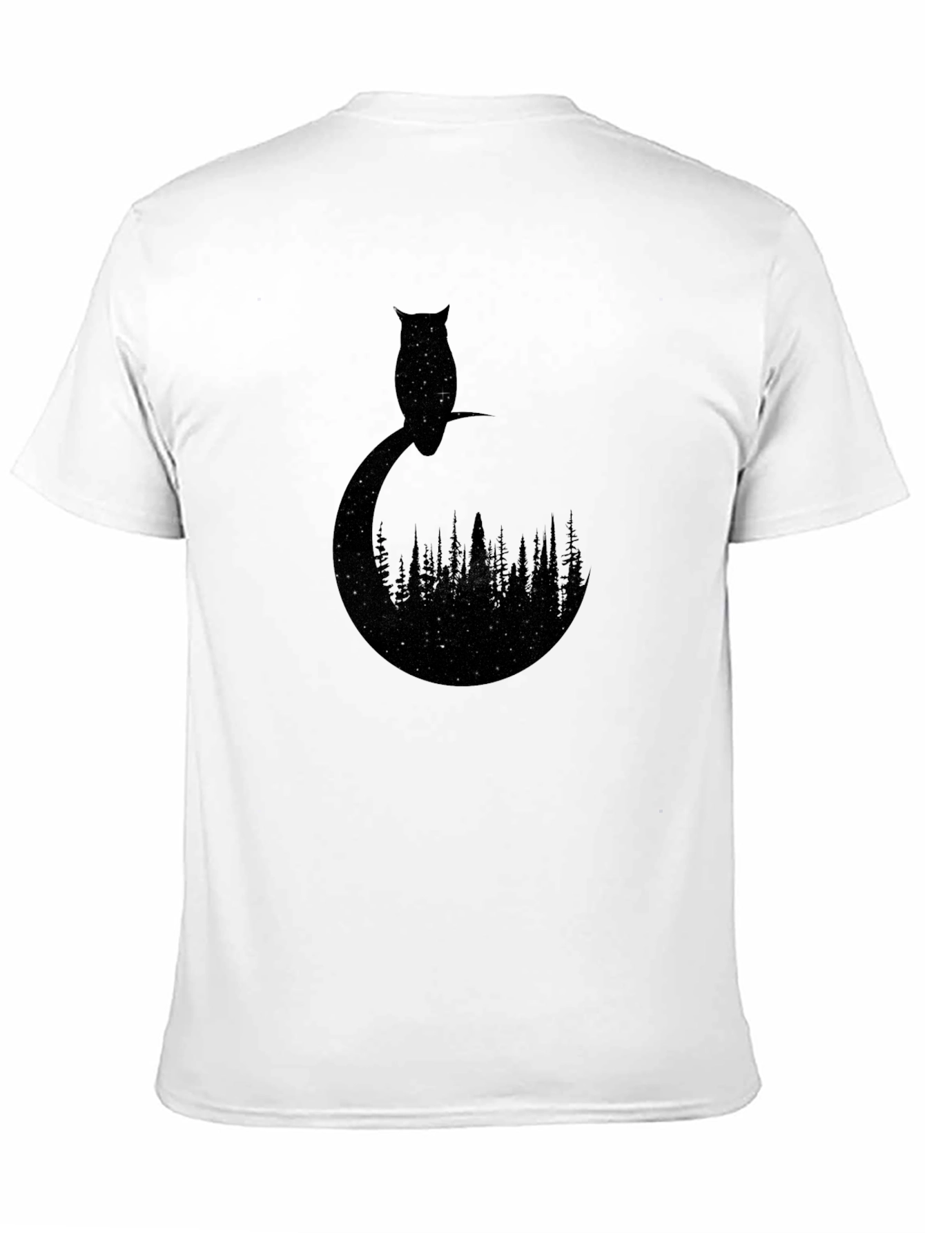 Owl Stargazing Tee - Night Sky Forest Design