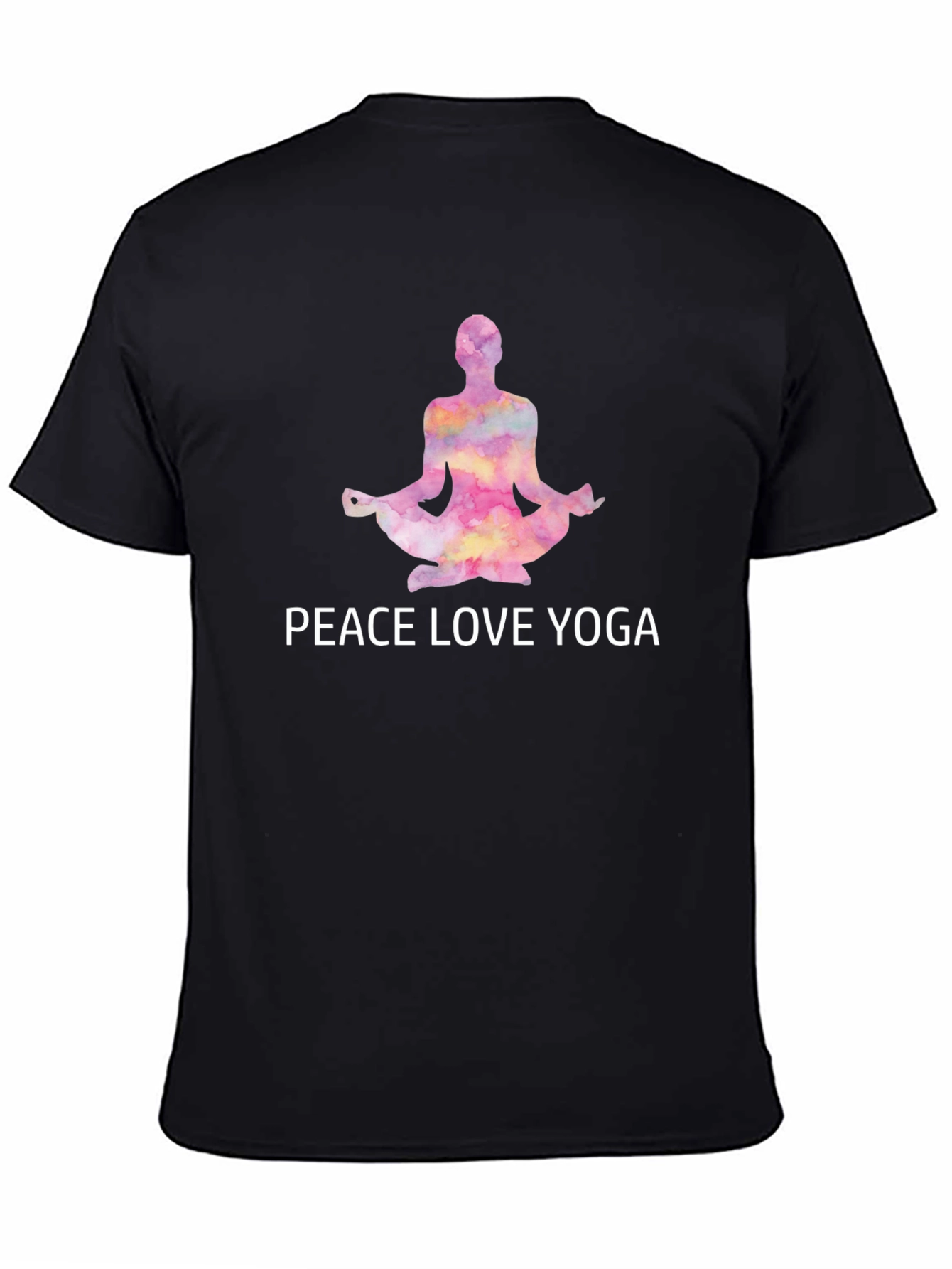 Peace Love Yoga T-Shirt - Black Cotton Tee