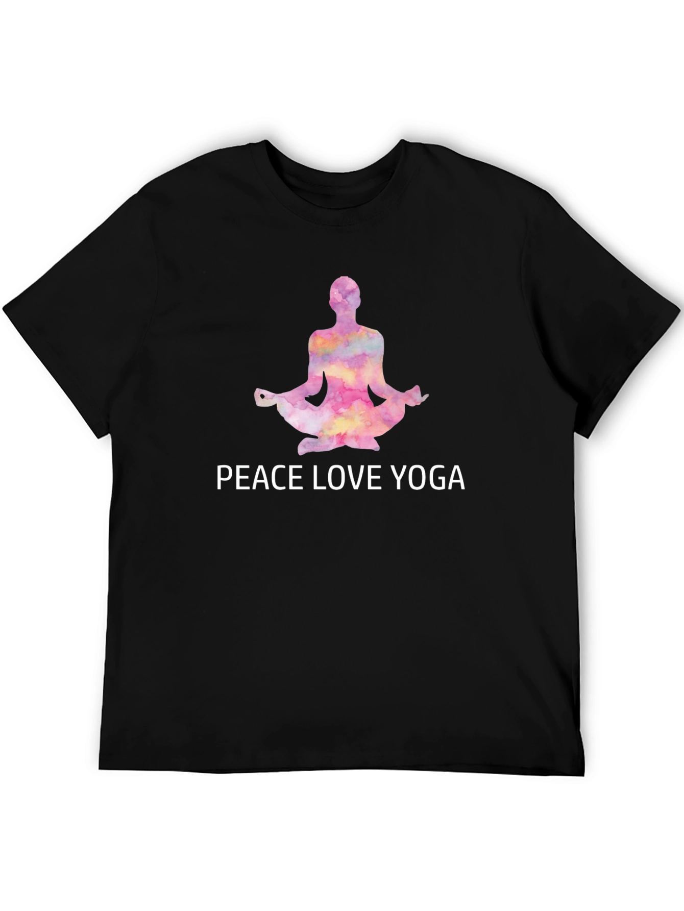 Peace Love Yoga T-Shirt - Black Cotton Tee