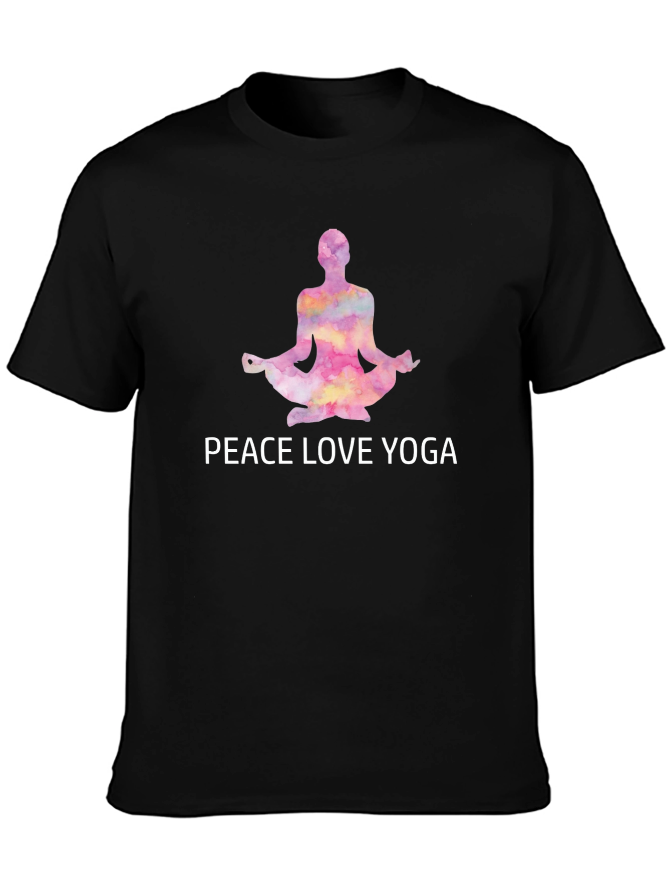 Peace Love Yoga T-Shirt - Black Cotton Tee