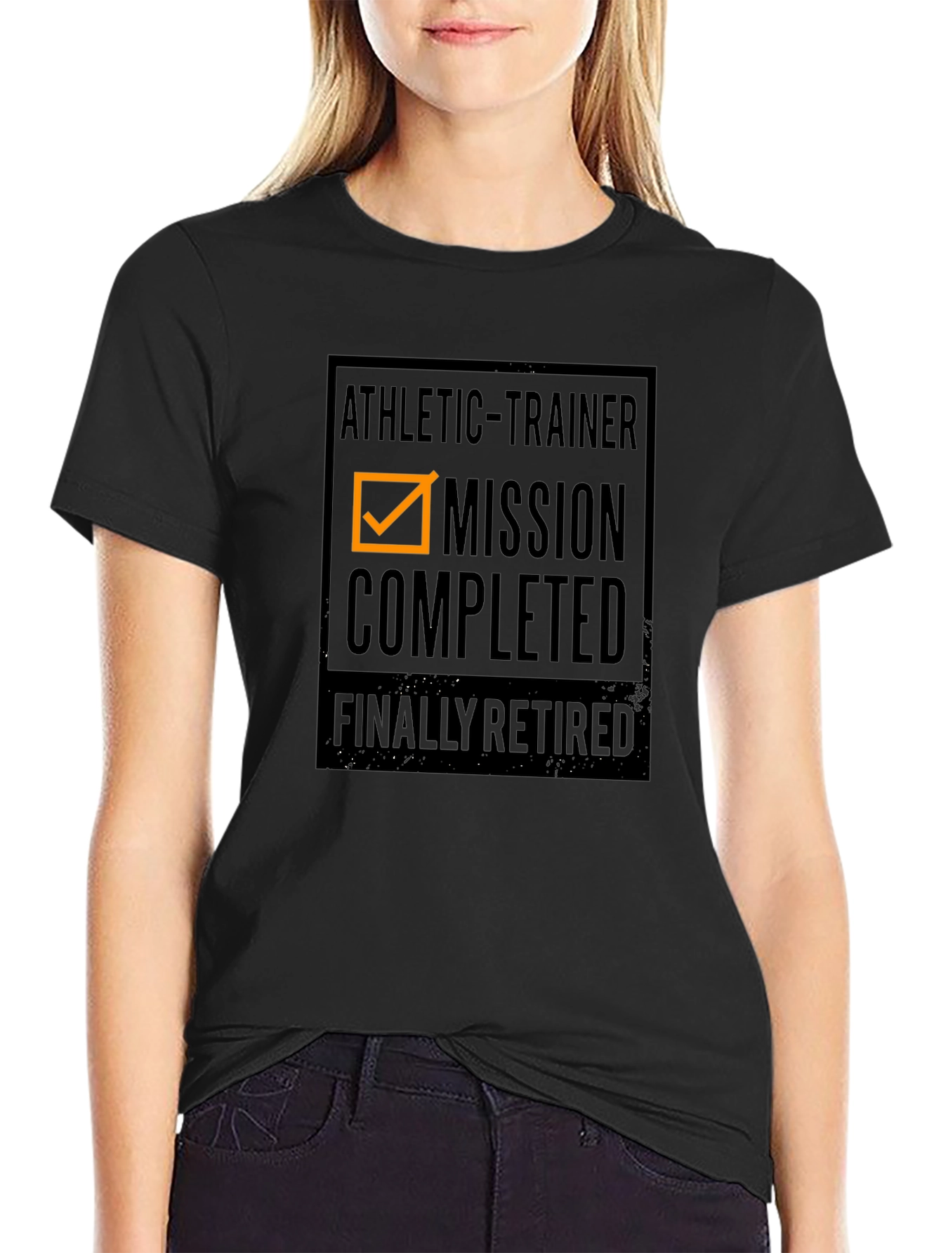 Athletic Trainer Mission Completed Retired Black T-Shirt