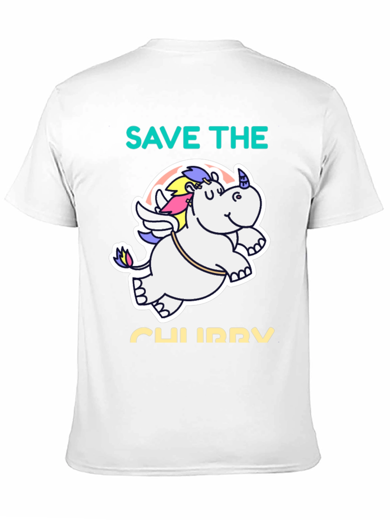 Save the Chubby Unicorn Black T-Shirt