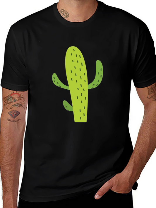 Cactus Graphic Tee - Casual Black T-Shirt