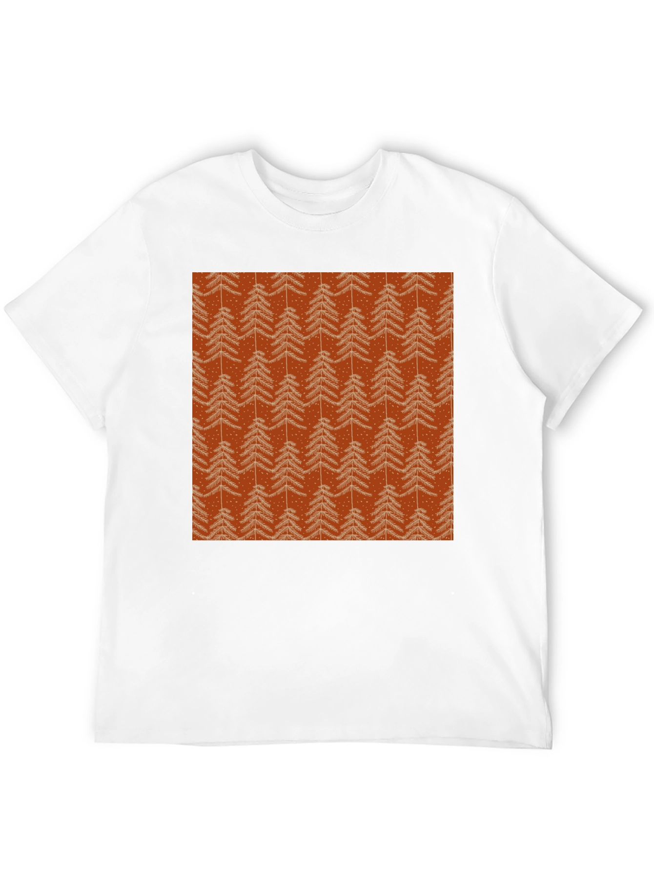 Festive Christmas Tree Patterned Black T-Shirt