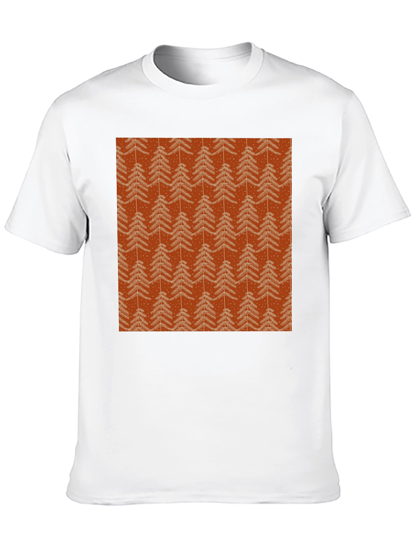 Festive Christmas Tree Patterned Black T-Shirt