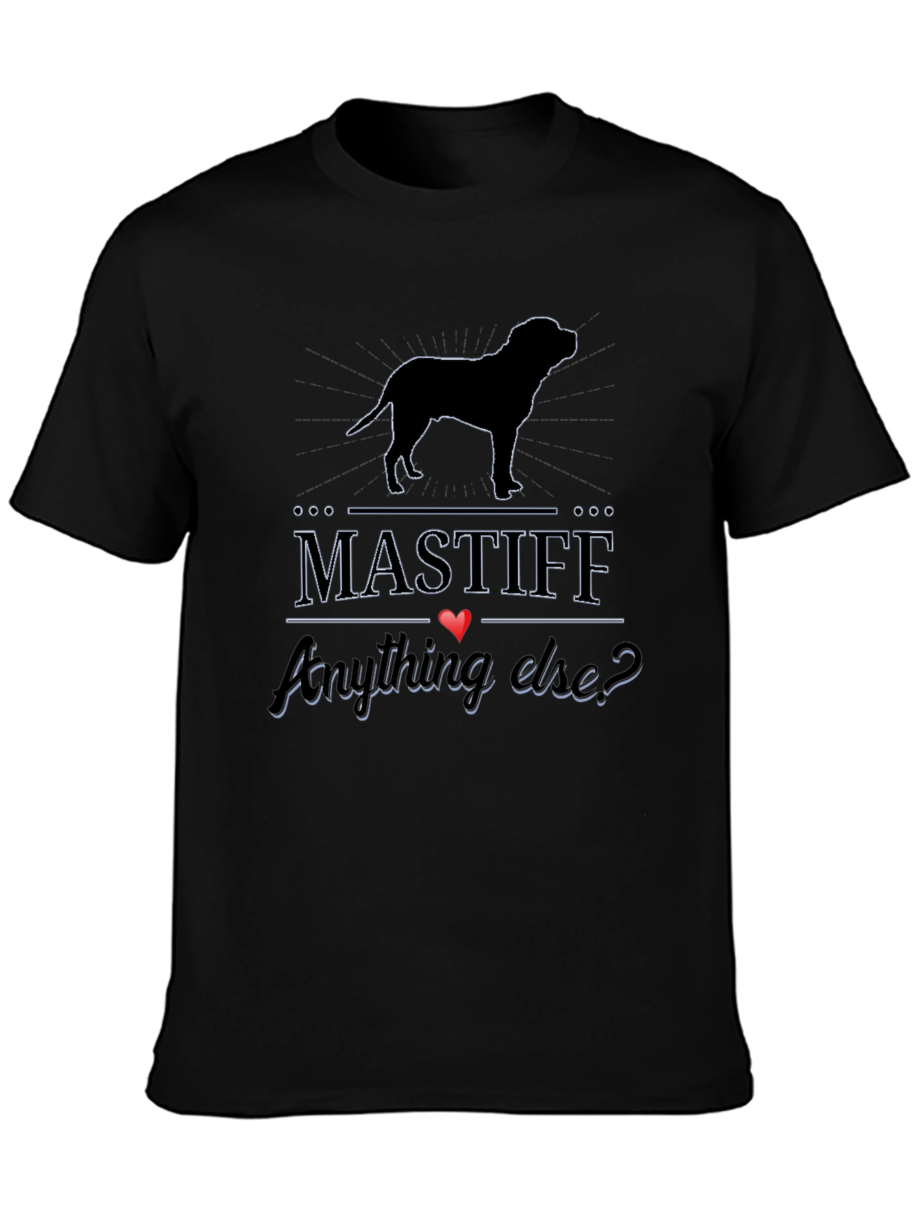 Mastiff Dog Breed Black Graphic Tee