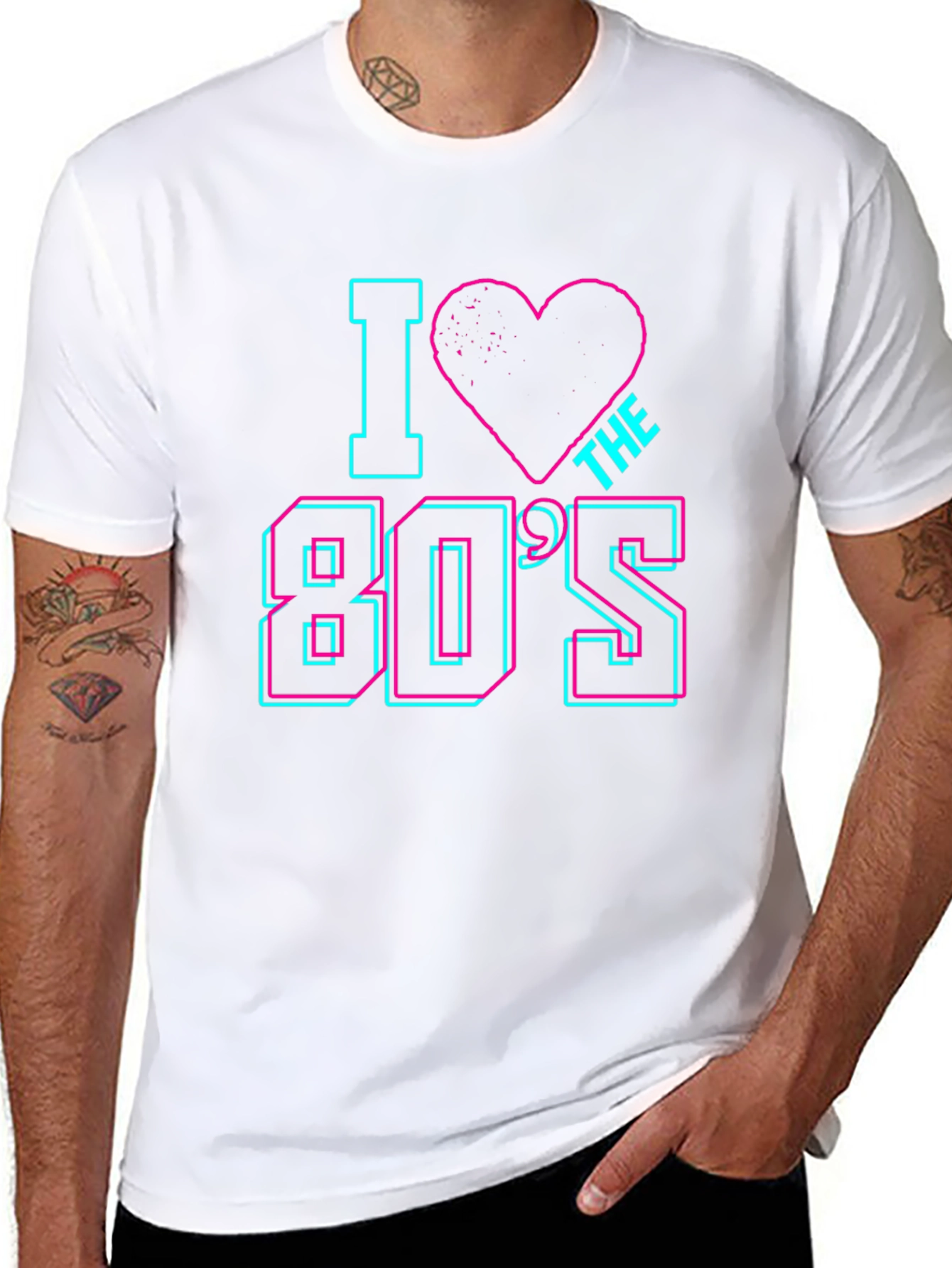 I Love the 80s Retro Graphic Tee - Black