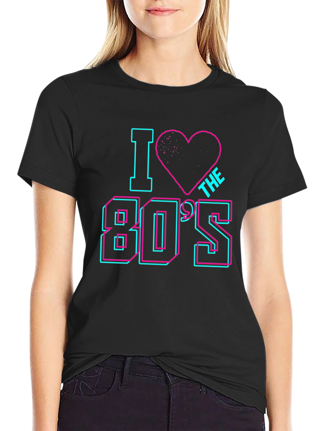 I Love the 80s Retro Graphic Tee - Black