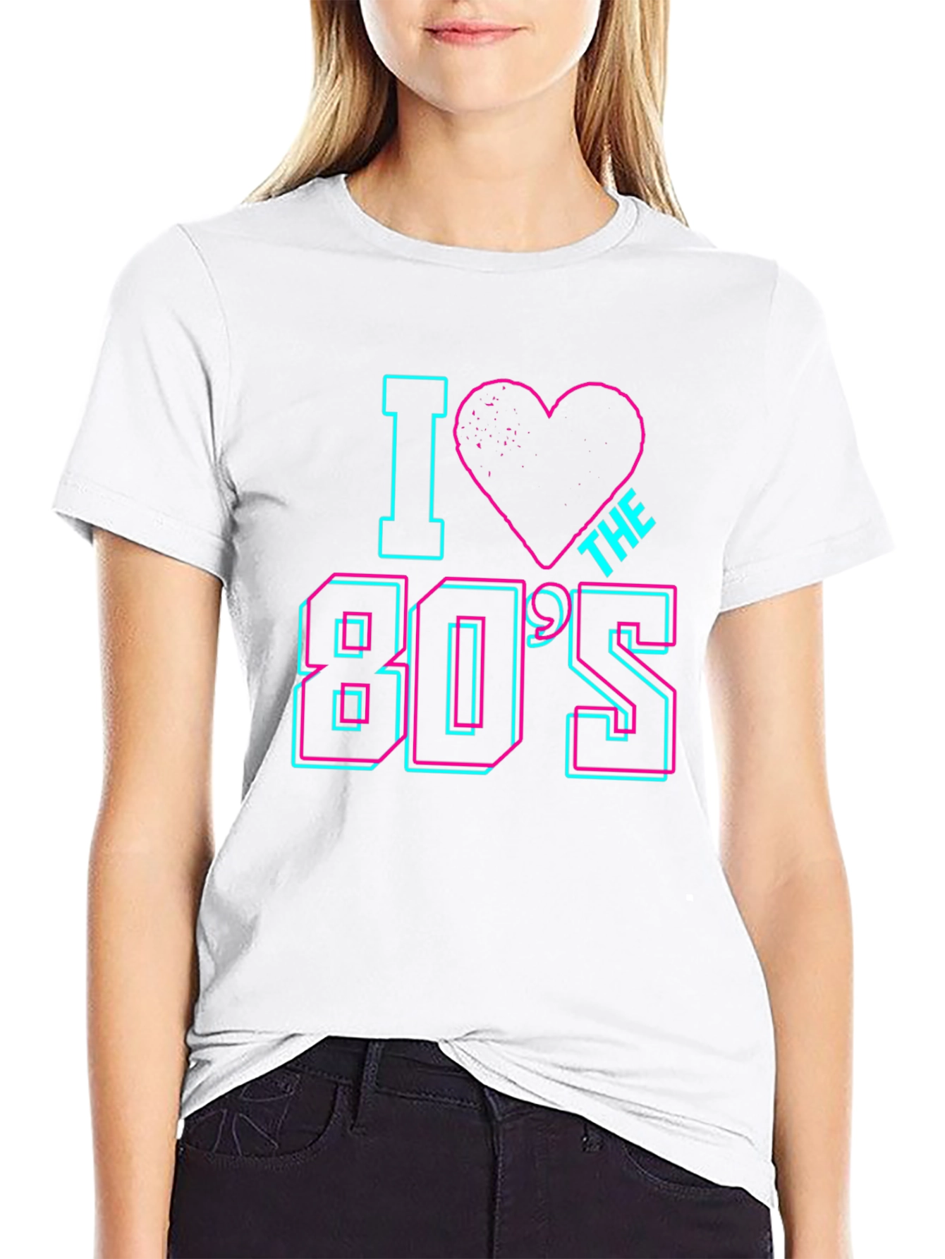 I Love the 80s Retro Graphic Tee - Black
