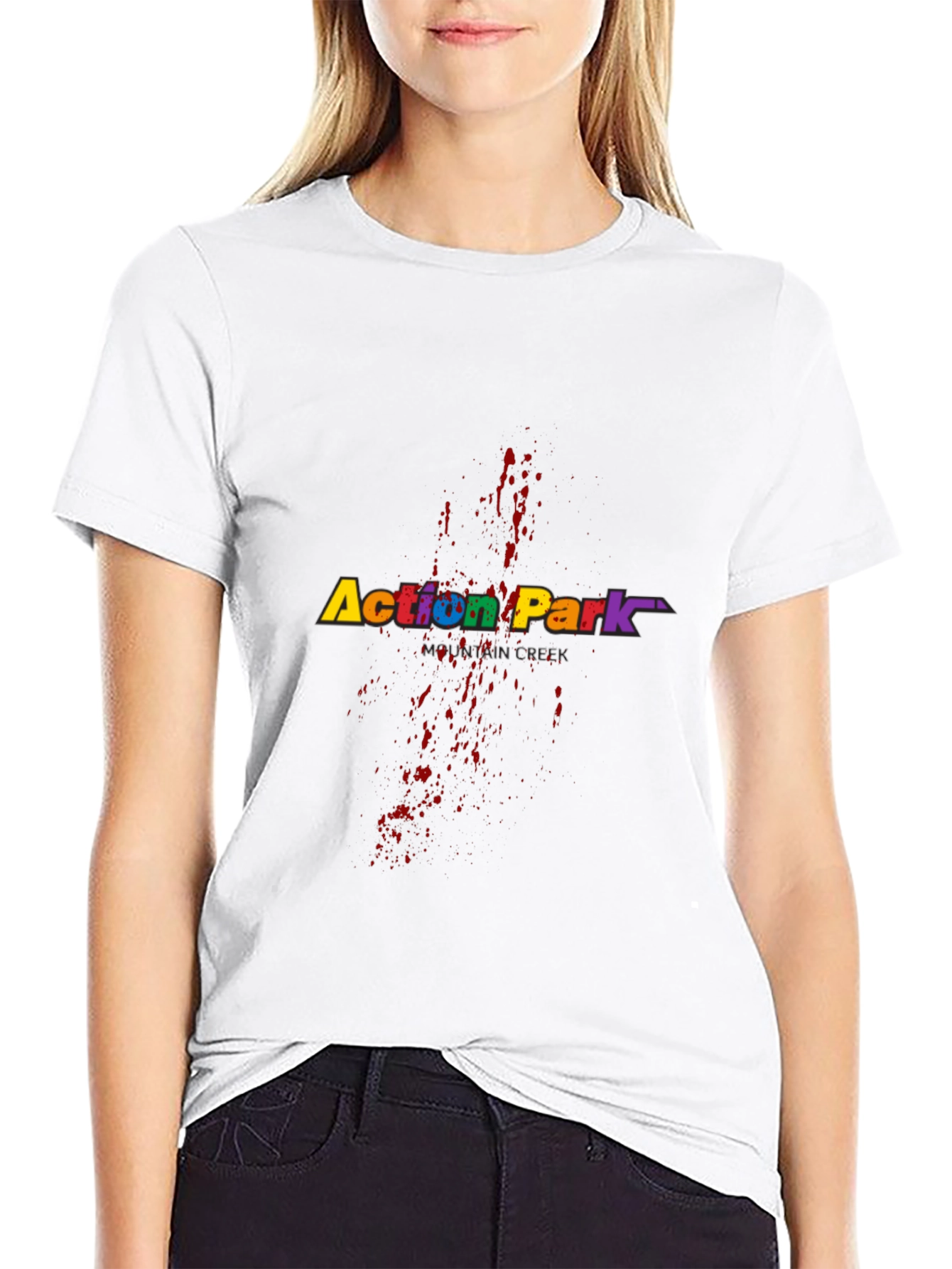 Action Park Retro T-Shirt - Black Cotton Blend