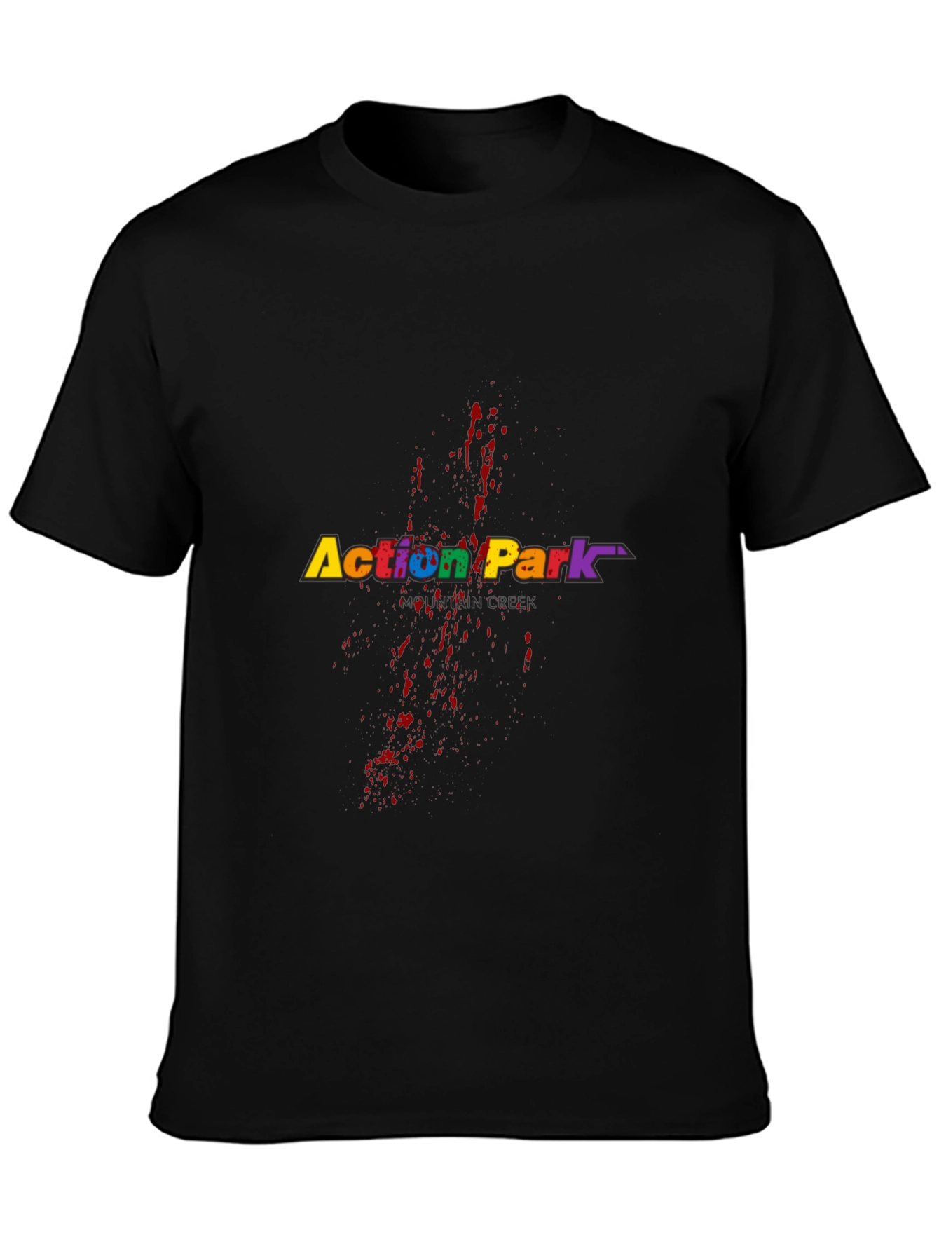 Action Park Retro T-Shirt - Black Cotton Blend