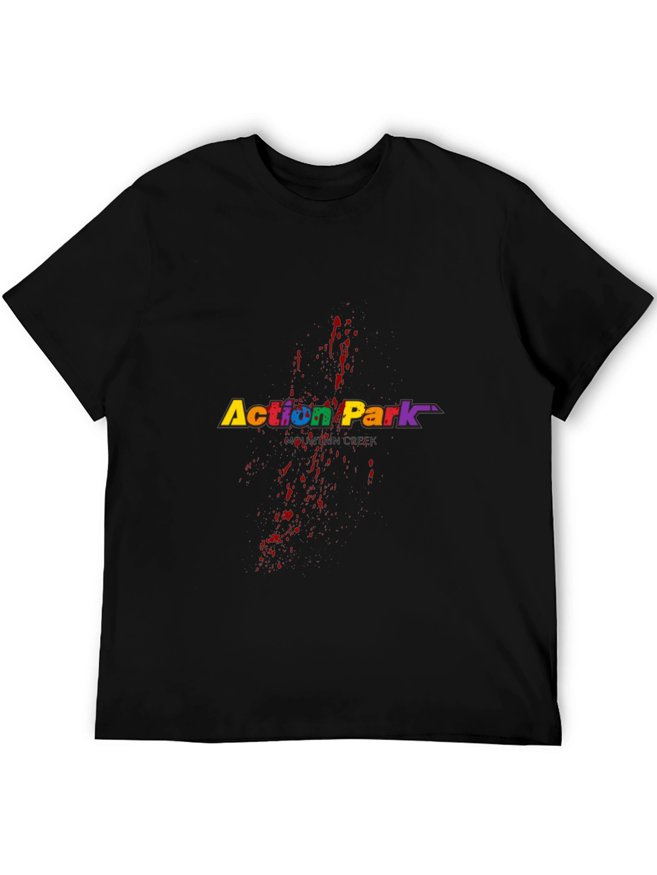 Action Park Retro T-Shirt - Black Cotton Blend