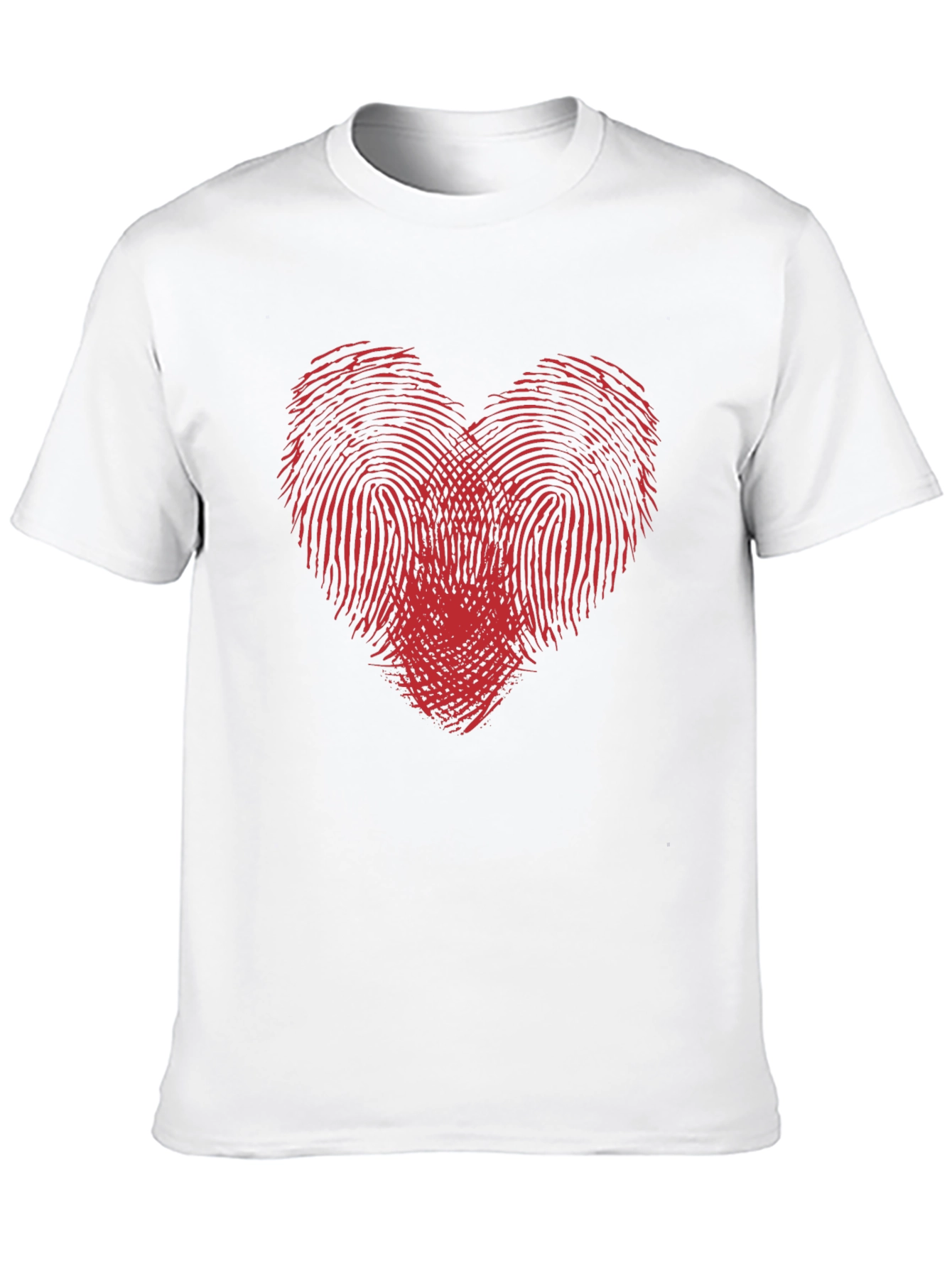 Fingerprint Heart Graphic Black T-Shirt