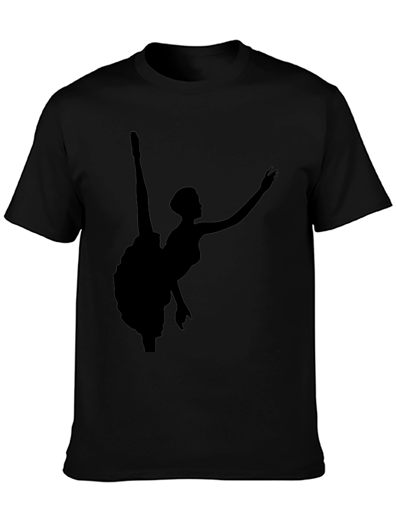Black T-Shirt with Ballerina Silhouette