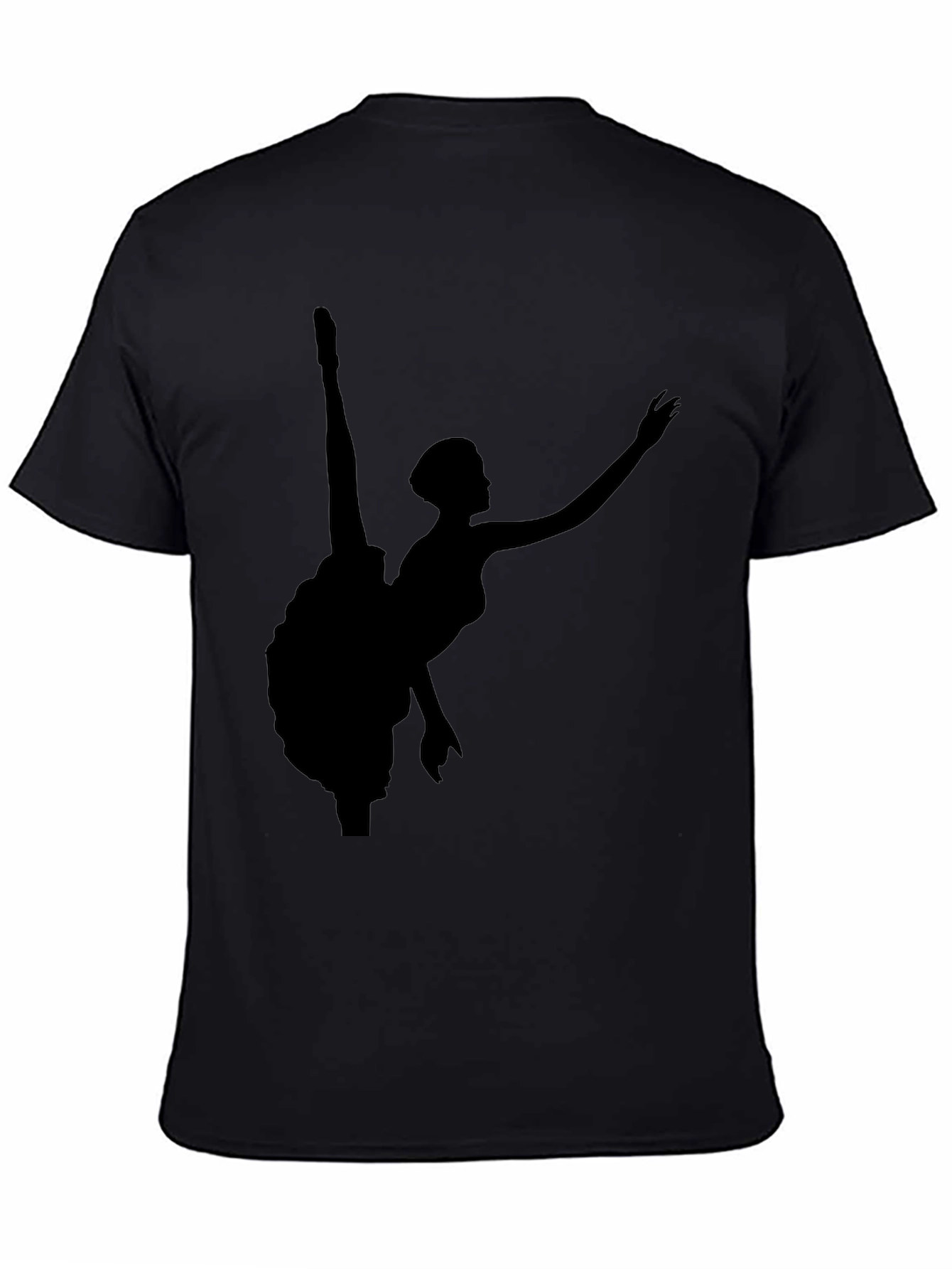 Black T-Shirt with Ballerina Silhouette