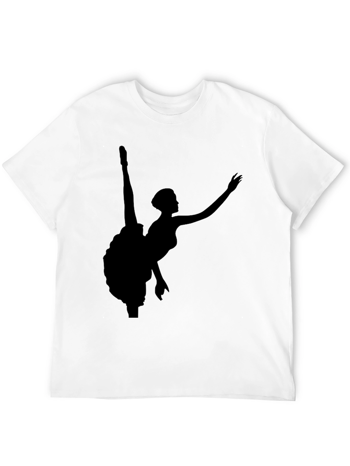 Black T-Shirt with Ballerina Silhouette