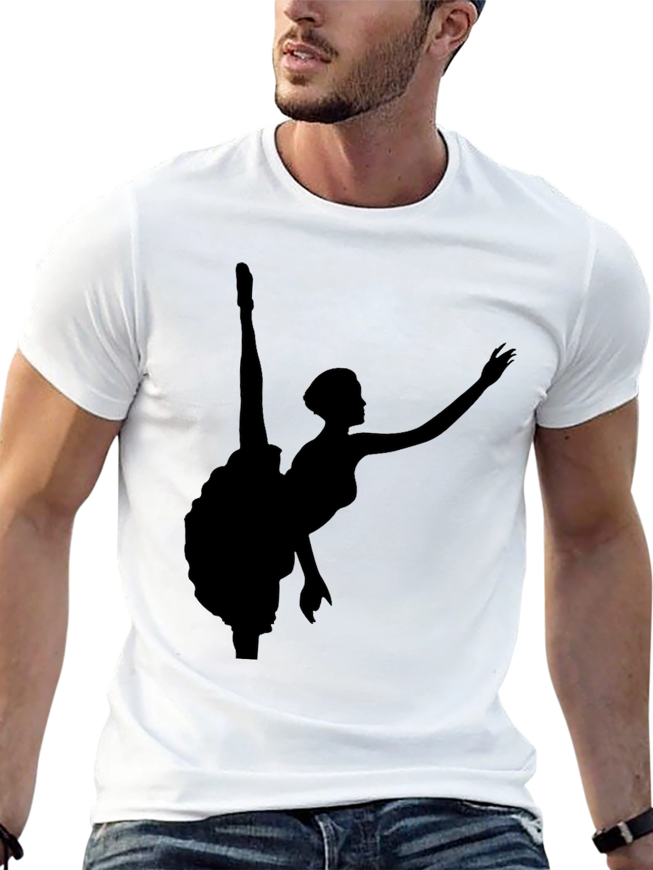Black T-Shirt with Ballerina Silhouette