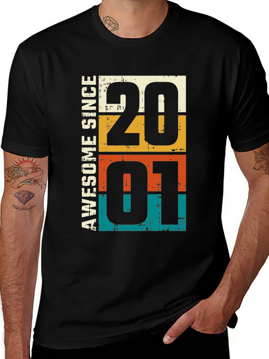Awesome Since 2001 Retro Graphic T-Shirt