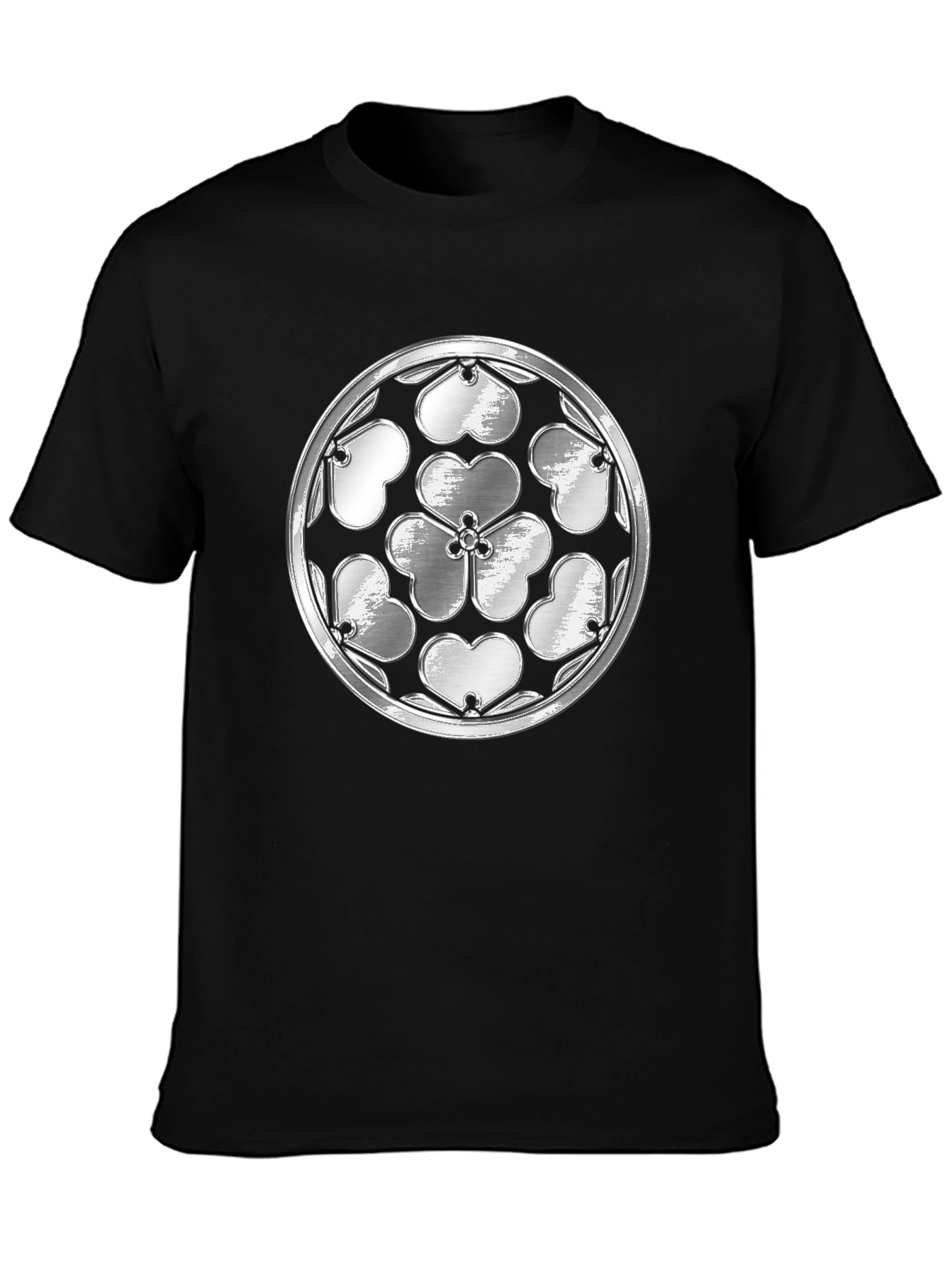 Shamrock Rosette Graphic Tee - Black