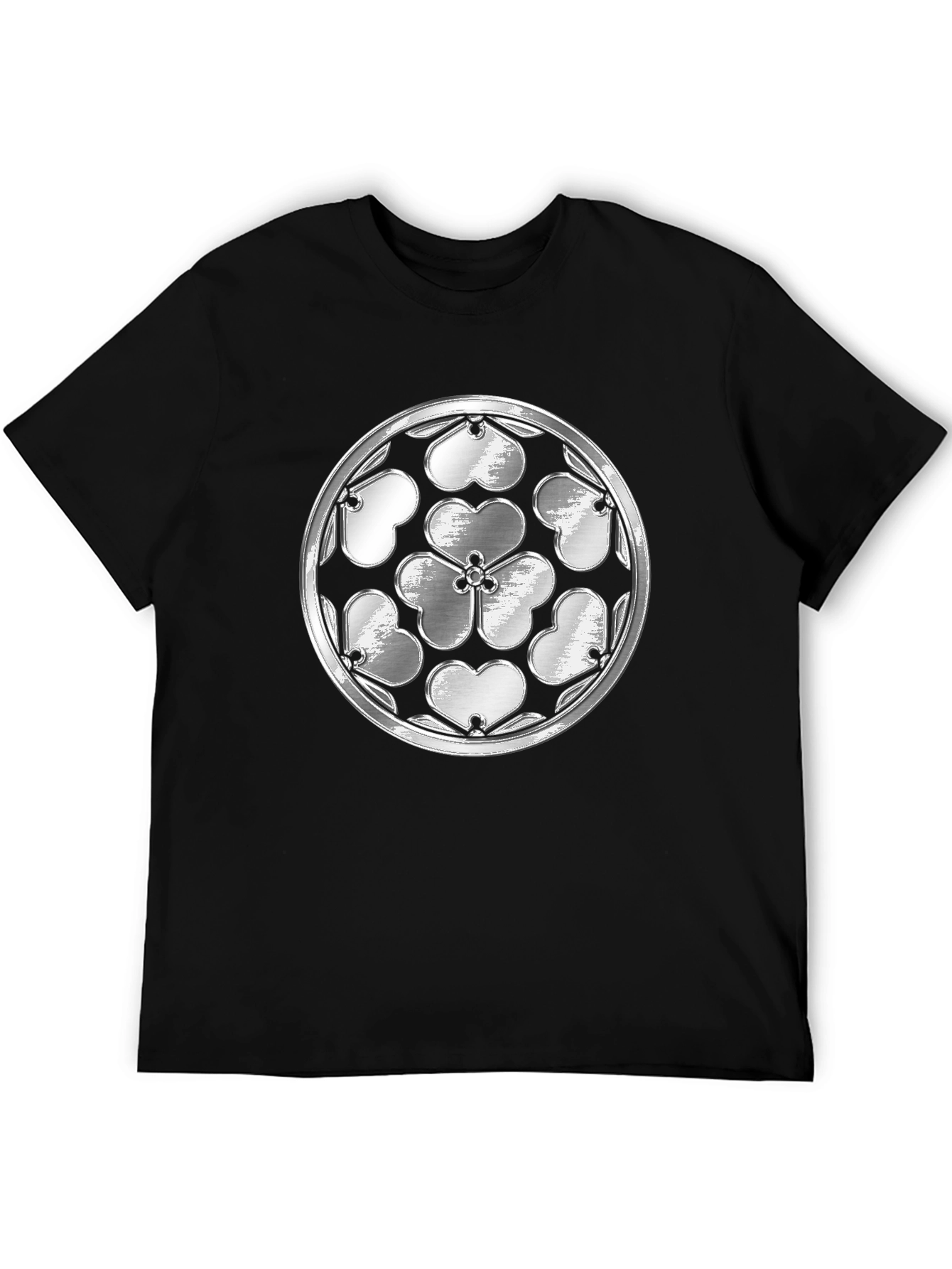 Shamrock Rosette Graphic Tee - Black